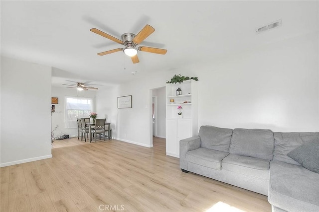 living room featuring light hardwood / wood-style flooring