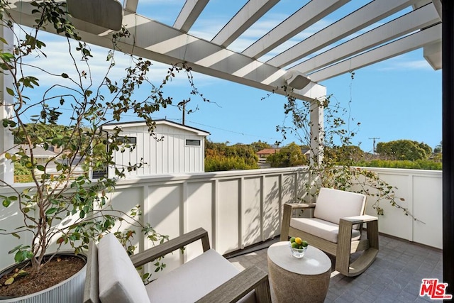 balcony with a pergola