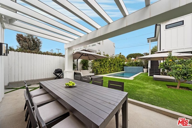 view of patio with a pergola