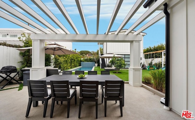 view of patio / terrace with a pergola