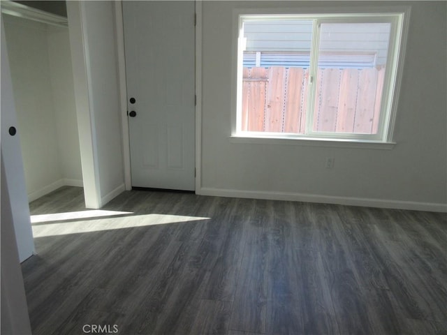 foyer entrance featuring dark hardwood / wood-style floors