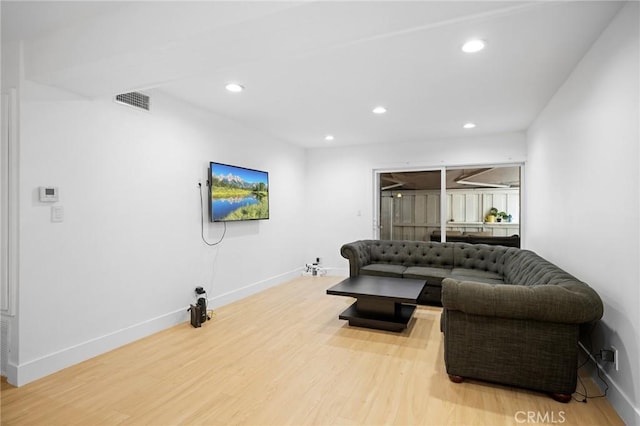 living room featuring wood-type flooring