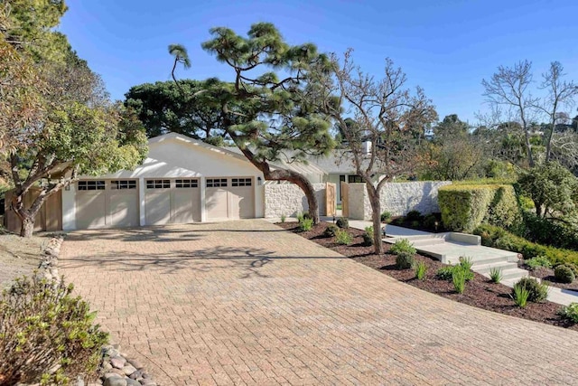 view of front of house with a garage