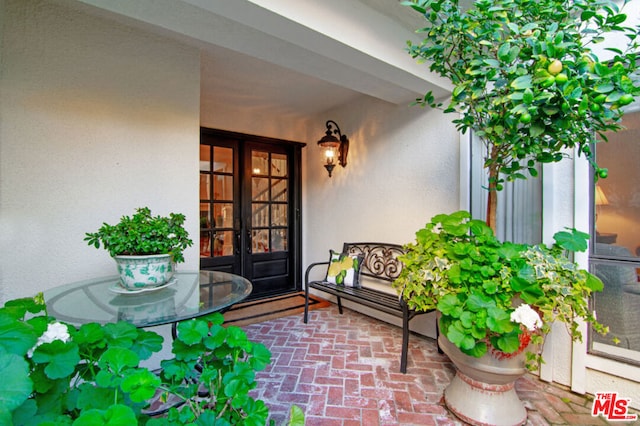 entrance to property with french doors