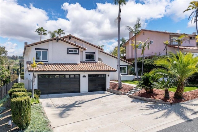 view of front of house with a garage