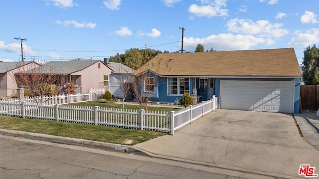 ranch-style house featuring a garage