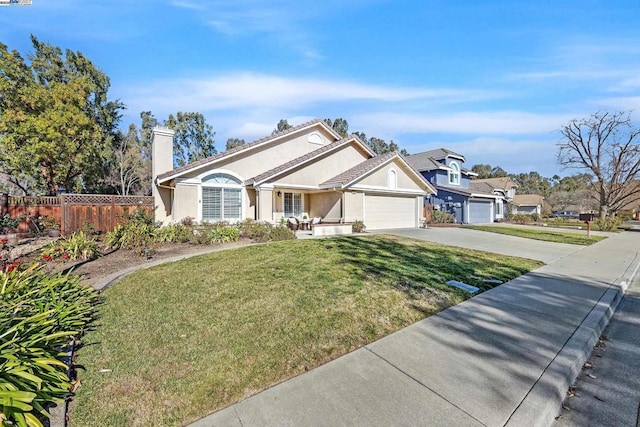 ranch-style home with a front yard