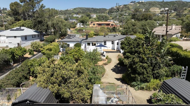 aerial view featuring a mountain view