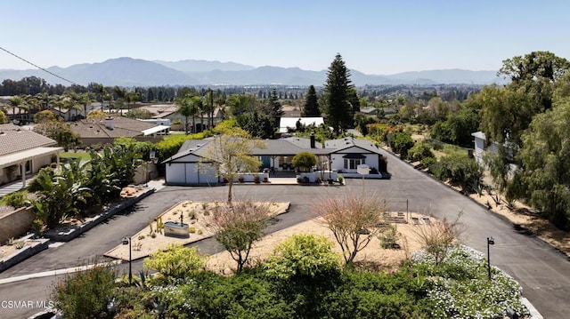 aerial view featuring a mountain view