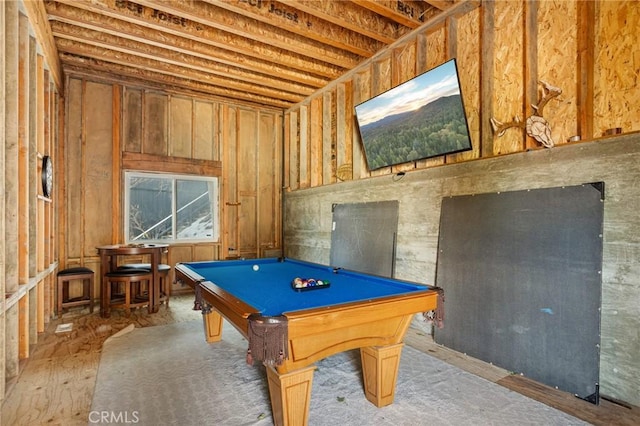 game room with pool table