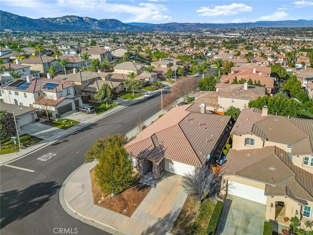 bird's eye view with a mountain view