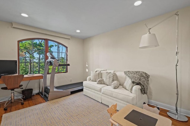 interior space featuring hardwood / wood-style flooring