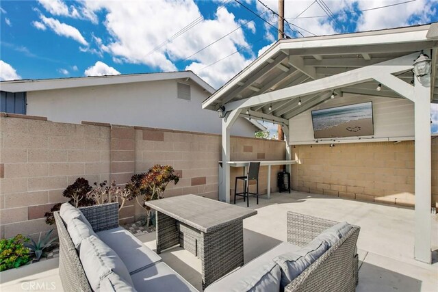 view of patio / terrace with an outdoor living space