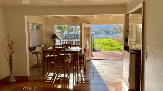 dining area featuring light hardwood / wood-style floors