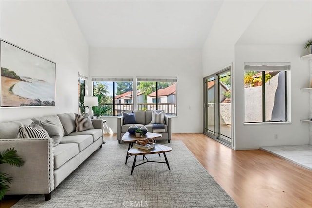 living room featuring light hardwood / wood-style floors