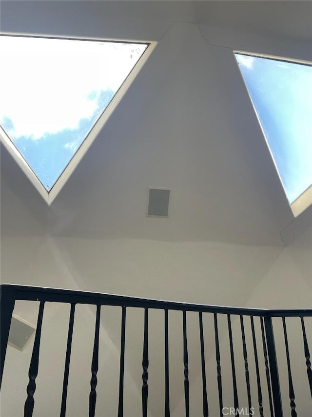 interior details featuring a skylight