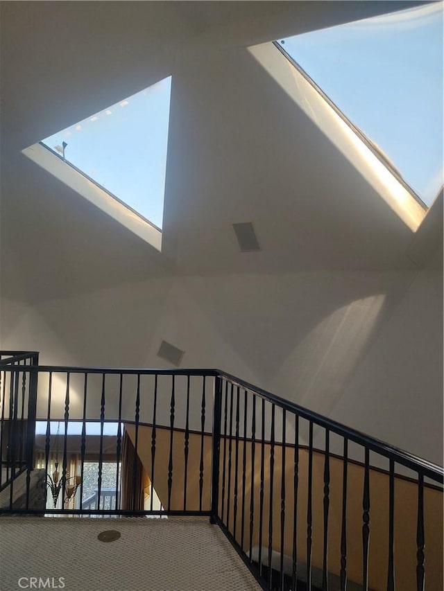 interior space featuring a skylight