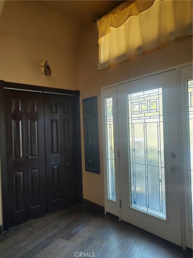 entrance foyer with wood finished floors