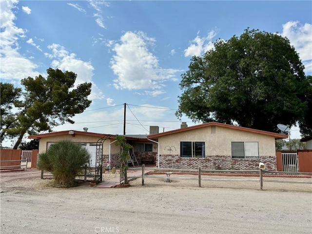 view of single story home