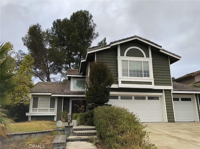 view of property with a garage