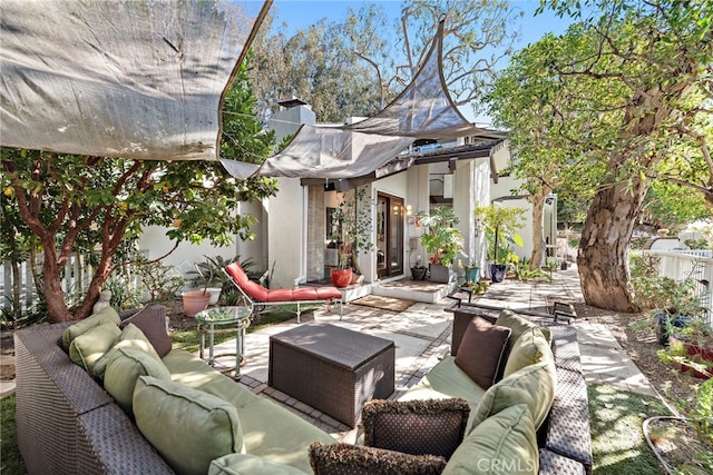 view of patio / terrace featuring an outdoor living space