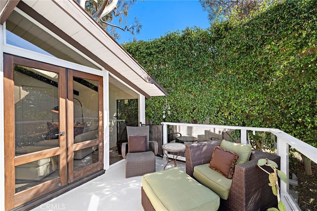 exterior space featuring french doors