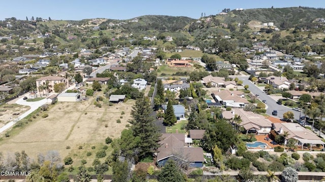 bird's eye view with a mountain view