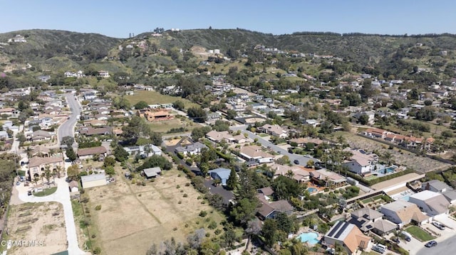 drone / aerial view with a mountain view