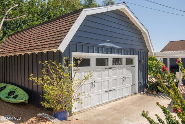 view of garage