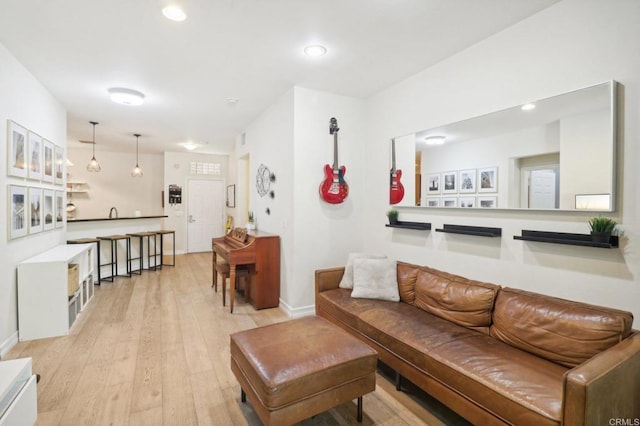 living room featuring light hardwood / wood-style flooring