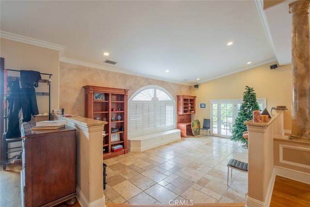 office featuring ornamental molding