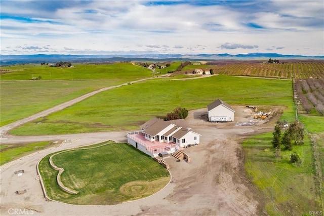 drone / aerial view with a rural view