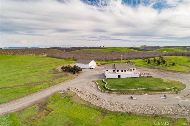 drone / aerial view featuring a rural view