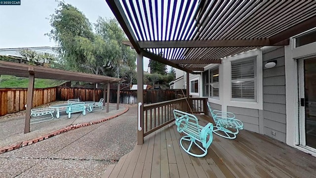 wooden deck with a pergola