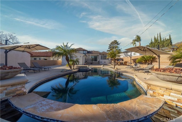 view of pool with a patio