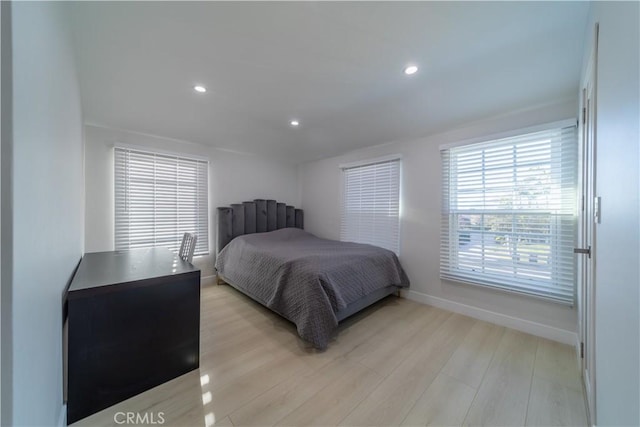 bedroom featuring light hardwood / wood-style flooring