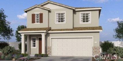 view of front of house with a garage