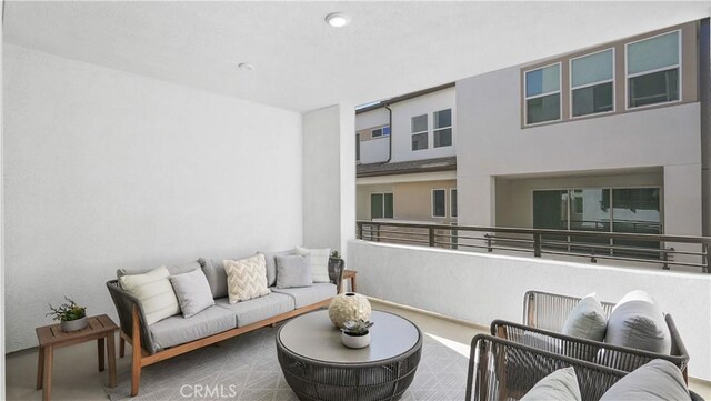 interior space with an outdoor hangout area