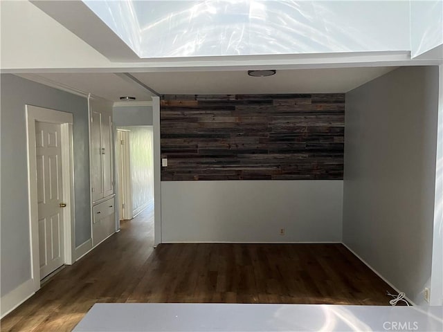 interior space with dark hardwood / wood-style floors