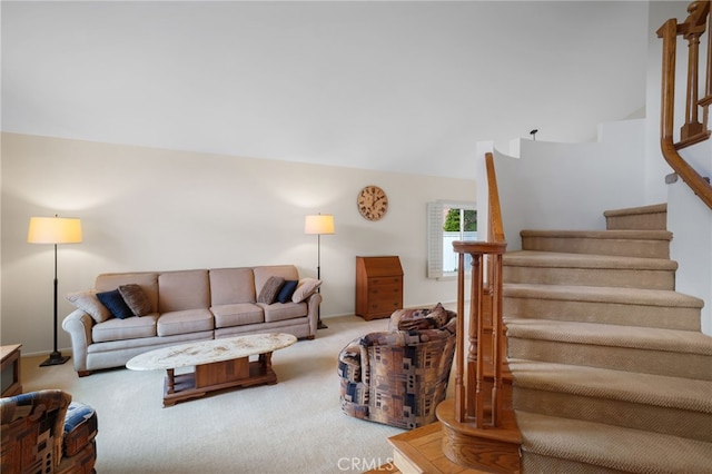 living room featuring carpet