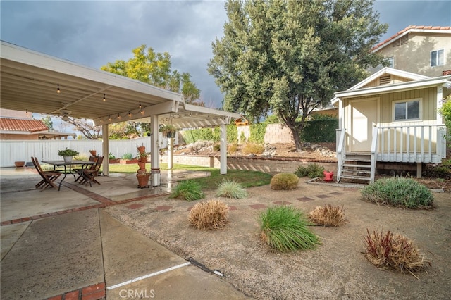 view of yard with a patio area