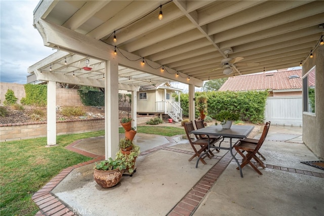 view of patio / terrace with ceiling fan