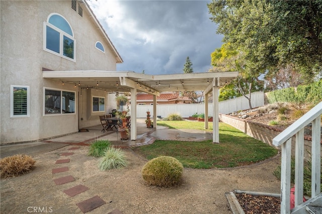 view of yard with a patio area