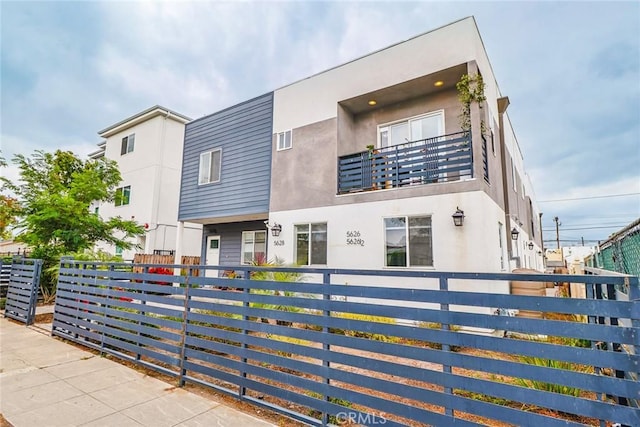 contemporary house with a balcony