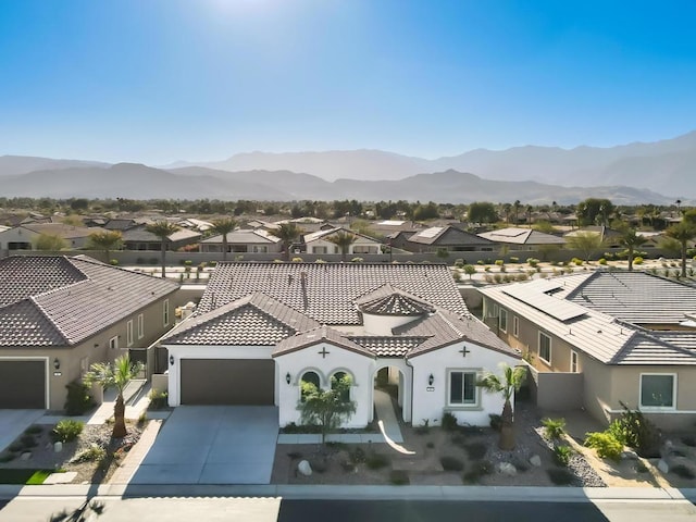 bird's eye view with a mountain view