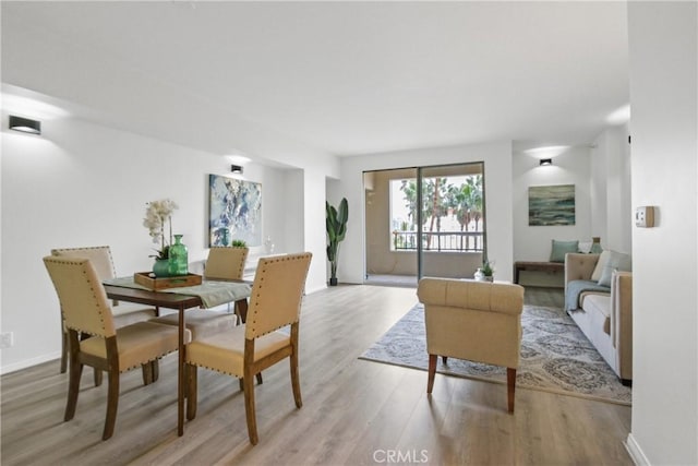 dining area featuring light hardwood / wood-style flooring