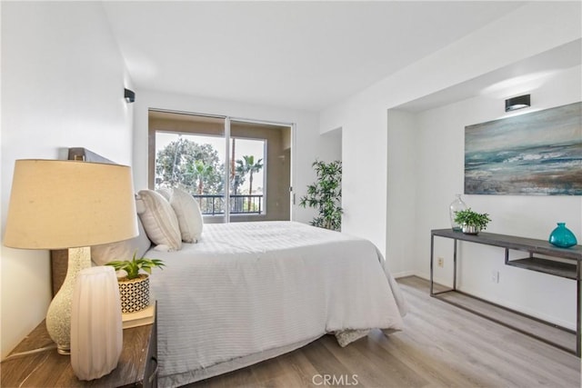 bedroom featuring light hardwood / wood-style floors