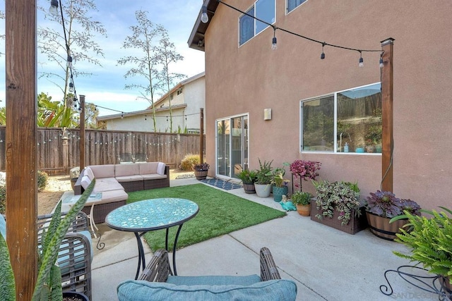 view of patio / terrace featuring an outdoor living space