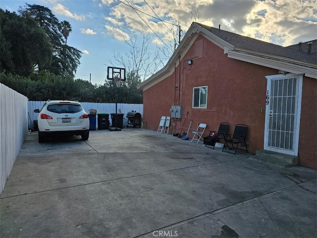 view of property exterior at dusk