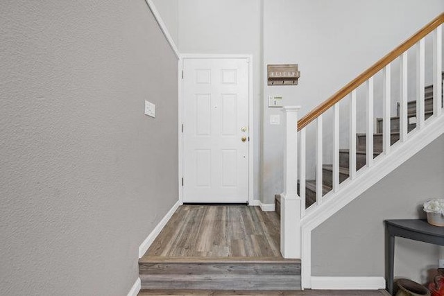 foyer featuring hardwood / wood-style floors